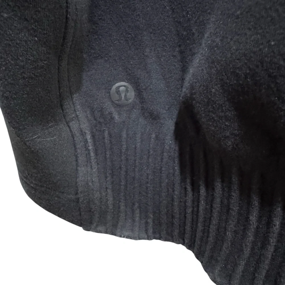 Lululemon NTS Cropped Short Sleeve Sweatshirt Black  Size 10 - Picture 4 of 10